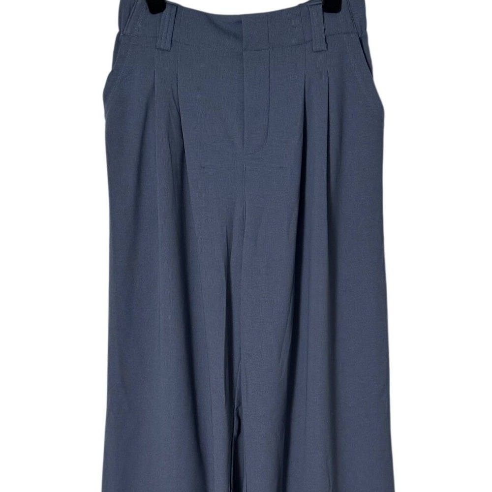 NWT Halara Flex High Waisted Pleated Wide Leg Waffle Work Pants Blue Size S - Picture 10 of 12